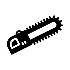Hand saw isolated glyph vector icon