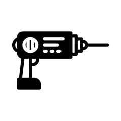 Hand drill isolated glyph vector icon