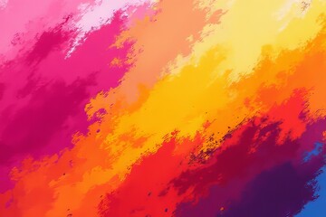 Obraz premium Vibrant Abstract Painting with Bold Colors and Textured Brushstrokes