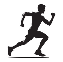 Running Human Silhouette vector illustration