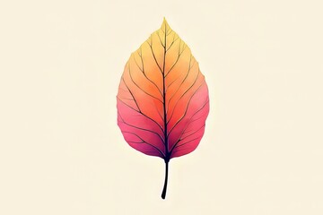 Fototapeta premium Vibrant Autumn Leaf Illustration, Watercolor Style, Nature Art Print
