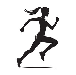 Running Human Silhouette vector illustration