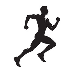 Running Human Silhouette vector illustration