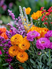 Obraz premium Vibrant Flower Bouquet with Yellow and Pink Petals