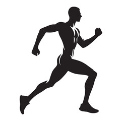 Running Human Silhouette vector illustration