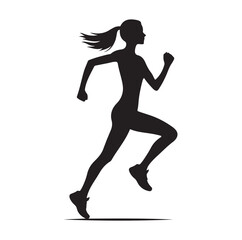 Running Human Silhouette vector illustration