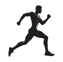 Running Human Silhouette vector illustration