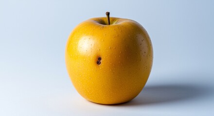 yellow apple on white background