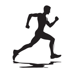 Running Human Silhouette vector illustration