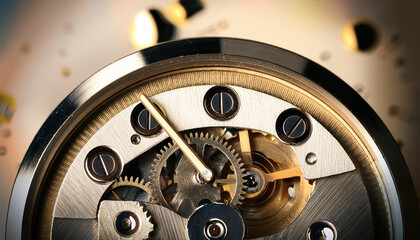 close up of clock mechanism
