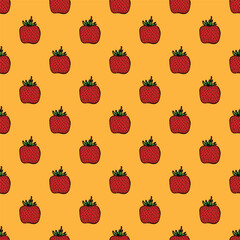 Seamless pattern with strawberry doodle for decorative print, wrapping paper, greeting cards, wallpaper and fabric