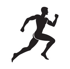 Running Human Silhouette vector illustration