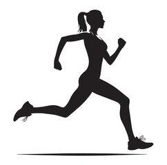 Running Human Silhouette vector illustration