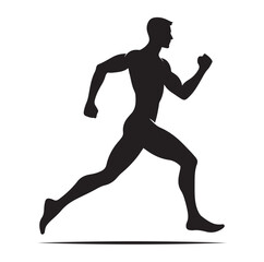 Running Human Silhouette vector illustration