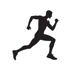 Running Human Silhouette vector illustration