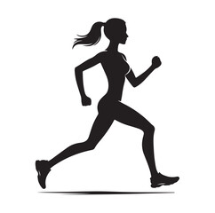Running Human Silhouette vector illustration