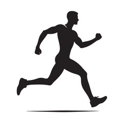 Running Human Silhouette vector illustration