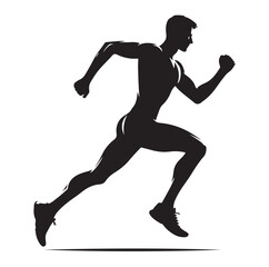 Running Human Silhouette vector illustration