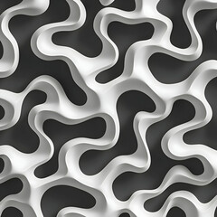 Abstract Monochrome 3D Render. Modern Geometric Pattern for Wallpaper and Background