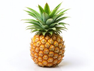 Fototapeta premium Juicy Pineapple Isolated on White Background - Fresh Tropical Fruit Stock Photo