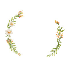 Guirlanda Floral Decoração para Casamento Ornamento Floral Aquarela