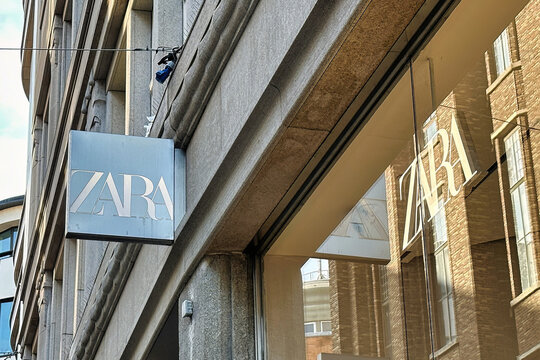 The Hague, netherlands - january 23 2023: store front and sign of a store of zara clothing fashion and home goods chain