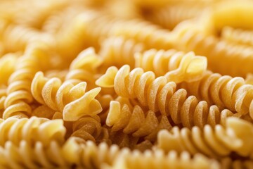 Close-up of uncooked pasta spirals