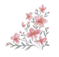 Flowers watercolor illustration.Manual composition.Big Set watercolor elements.
