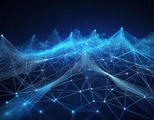 digital network connection abstract connection of dots and lines technology background plexus effect 3d rendering