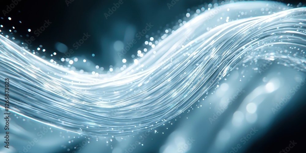Aufkleber data cable coating solutions. flowing blue wave with sparkling light effects creates a serene and dy