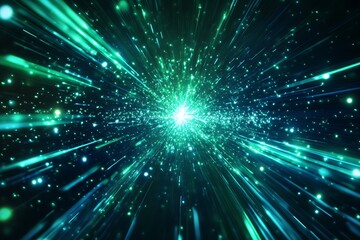 Fototapeta premium Cosmic Explosion with Sparkling Lights. Generative AI 