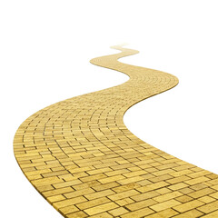 Wiggly Yellow Brick Road Isolated