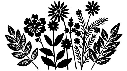 minimal botanical illustration of herbs and flower