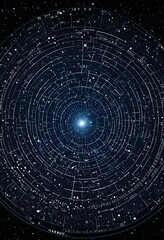 Fototapeta premium Concentric Circular Diagram with Network Lines and Data Points