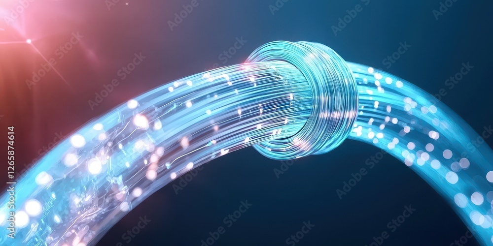 Aufkleber data cable coating solutions. futuristic digital network connection with glowing particles and vibra