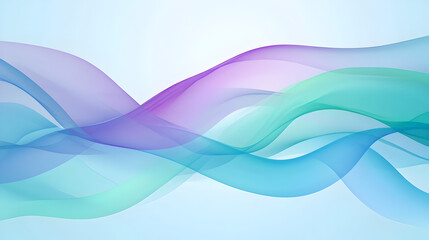 Obraz premium Flowing abstract waves in shades of blue, purple, and green creating a serene background effect