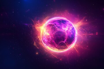 Fototapeta premium Abstract fractal illustration for creative design looks like planet Earth in space,Futuristic abstract background with planet