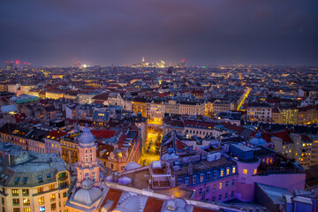 vienna skyline at night