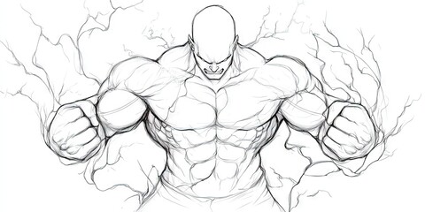 line drawing of strength 