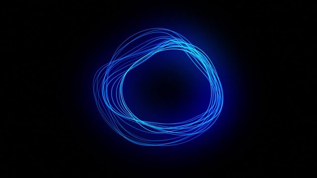 Neon futuristic 3d lines seamlessly flowing on black. Abstract 3d energy background. Sound waves, and audio visualization. Artificial Intelligence, big data, virtual AI voice assistant. 4k loop.