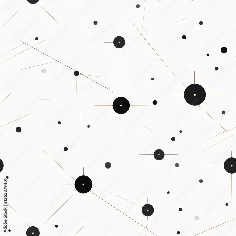 Poster minimalist coordinate system featuring thin black lines and small circle intersection points