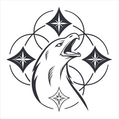 Floral Mandala with Bird