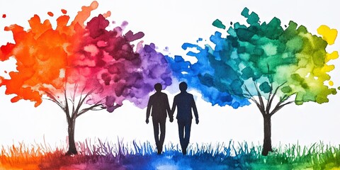 gay marriage concept with rainbow spectrum