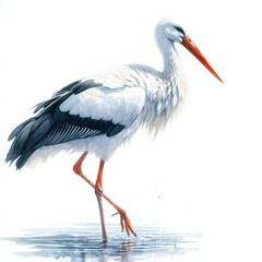 황새, 수채화, jpeg (Stork, water colour, jpeg)