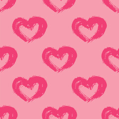 Seamless pattern with hand drawn heart doodle for decorative print, wrapping paper, greeting cards and fabric