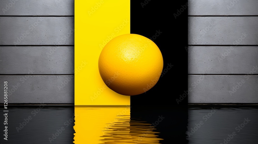 Poster minimalistic design featuring swing and slide with gradient background and yellow line contrast