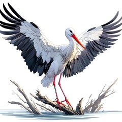 Fototapeta premium 황새, 애니메이션 아트, jpeg (Stork, animation art, jpeg)