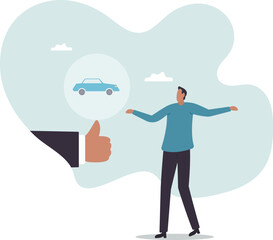 Car insurance or automobile protection, vehicle safety guard or assurance cover for transportation accident,business concept.flat character.