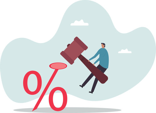 Federal Reserve low interest rate or central bank with long time zero percent interest rate until economic recover .business concept.flat character.