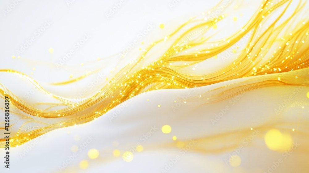 Poster glowing yellow nod on bright white background abstract art digital creation minimalist style close-u